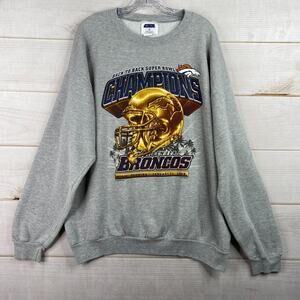 Denver Broncos Sweatshirt Mens XL Back to Back Super Bowl Champions XXXIII 1999